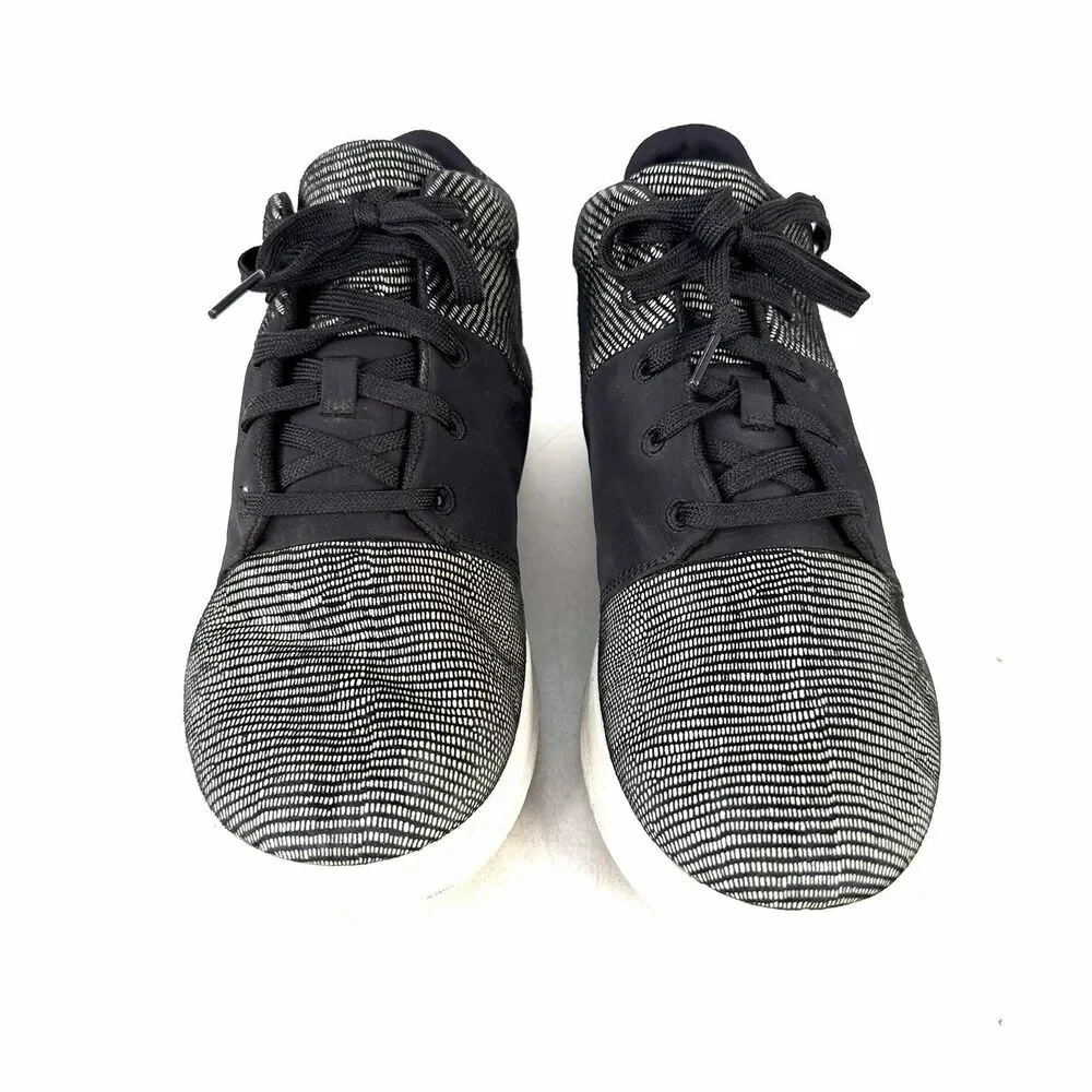 FitFlop Sporty-Pop X Lizard Print Sneakers, Black, Women's Size 7, Casual Fun